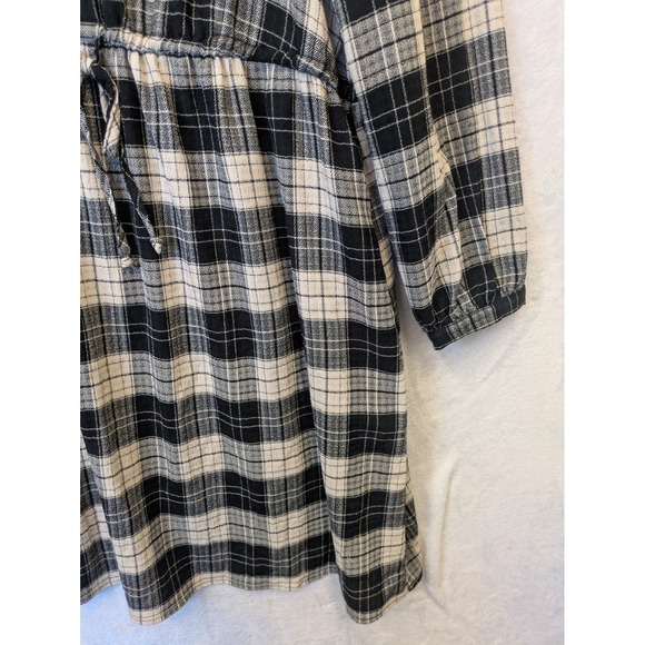 Knox Rose XXL Ebony Plaid Long Sleeve Button Front Boho Dress NWT - Picture 7 of 10